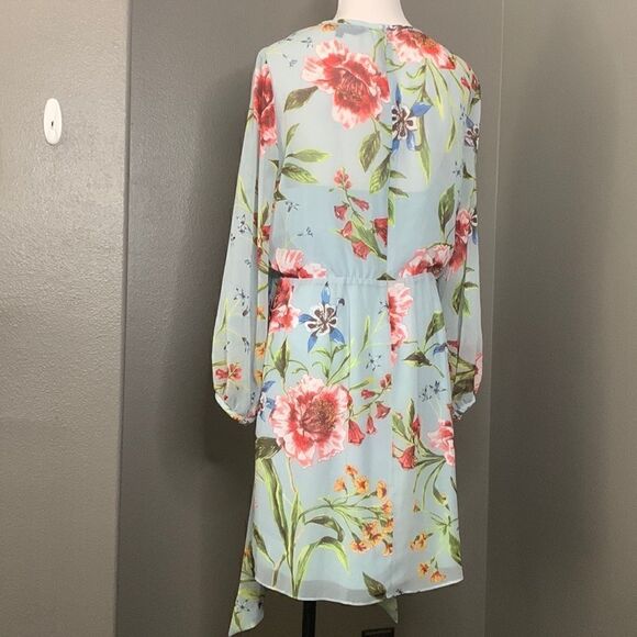 RACHEL by Rachel Roy Flora Long Sleeve Mini Dress Tie Waist - Picture 3 of 9